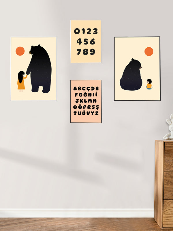 Çocuk Odası Bear Serisi Sayılar Tablosu